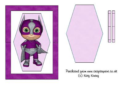 Superhero in Purple Flip Card Sheet