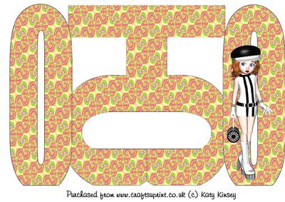 Groovy 60's Girl 50th Birthday Number Shaped Card