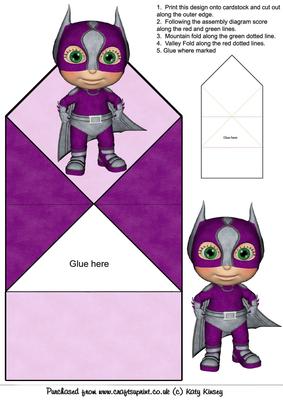 Superhero in Purple Pop Up Spring Card