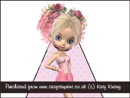 Ooh La La in Pink 3D Pyramid Shaped Card