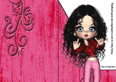 Astrid A5 Shaped Front Print and Fold Card