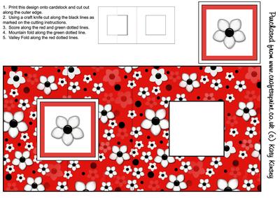 Daisy Dots in Red Square Foldback Card