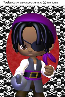 Pirate Portrait A4 Card Front