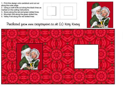 Santa and Mrs Claus Square Foldback Card