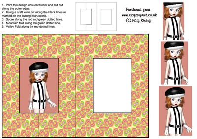 Groovy 60's Girl Foldback Card with Simple Pyramage