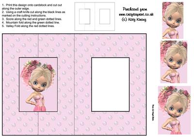 Ooh La La in Pink Foldback Card with Simple Pyramage