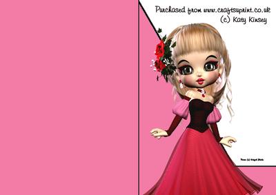 Vivienne Shaped Front Print and Fold A5 Card