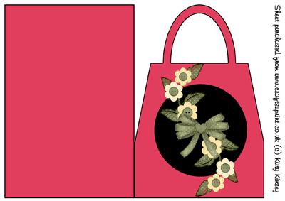 Buttons and Bow Handbag Card