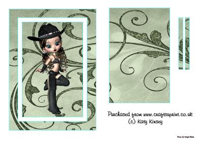 Cody Cowgirl Rectangular Flip Card Sheet