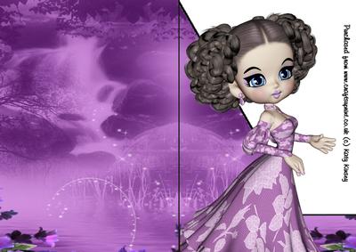 Isabella in Purple Shaped Front Print and Fold Card