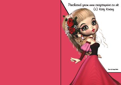 Vivienne Shaped Front A5 Print and Fold Card 2