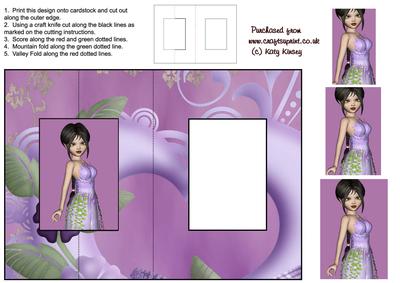 Elf Princess in Lilac Foldback Card with Simple Pyramage