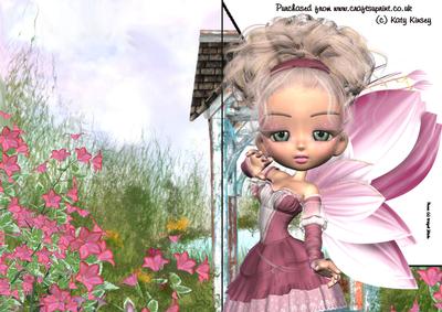 Cassie Fairy Shaped Front A5 Print and Fold Card