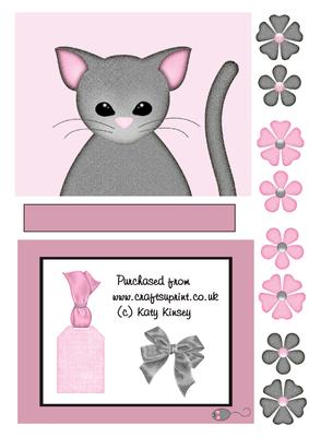 Cute Cat and Mouse Shaker Card