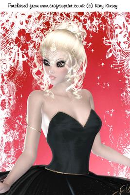 Beautiful Ballerina in Black A4 Card Front