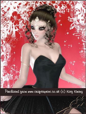 Beautiful Ballerina in Black A4 Tunnel Card Kit
