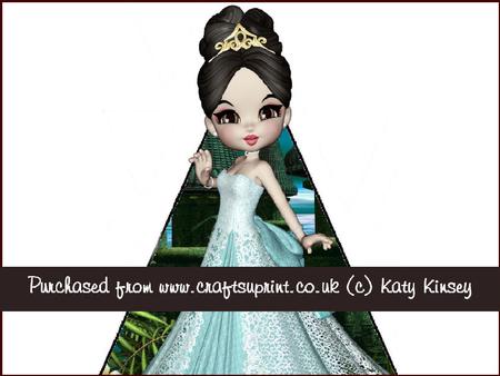 Princess Caelia in Ice Blue 3D Stand Up Pyramid Card Kit
