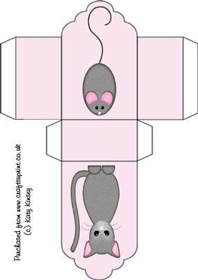 Cute Cat and Mouse Tag Box