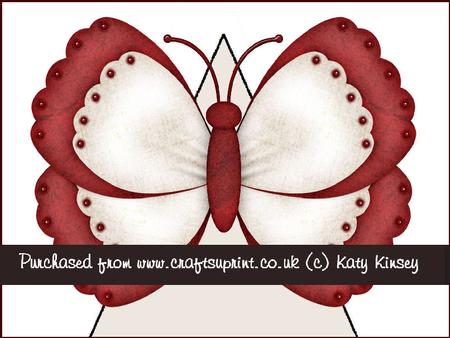 Butterfly in Red 3D Stand Up Pyramid Card Kit