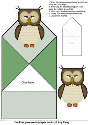Cute Wise Owl Pop Up Spring Card