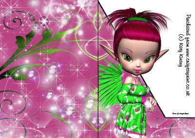 Wilma Fairy Shaped Front A5 Print and Fold Card