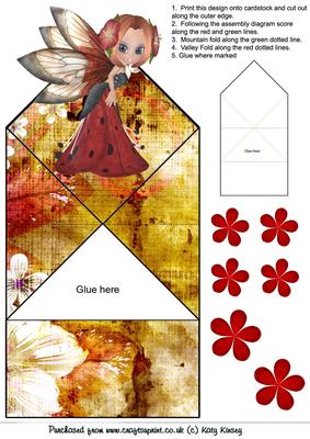 Blossom Fairy in Red Pop Up Spring Card
