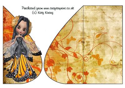 Blossom Fairy in Yellow Tear Drop Card