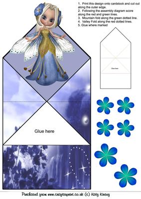 Blossom Fairy in Blue Pop Up Spring Card