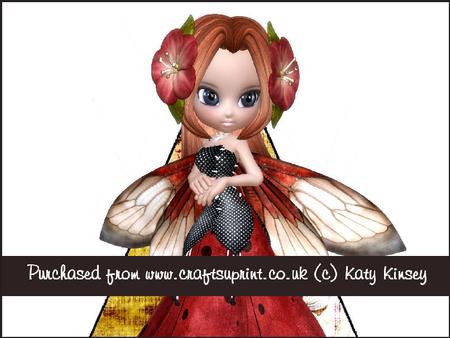 Blossom Fairy in Red 3D Stand Up Pyramid Card Kit