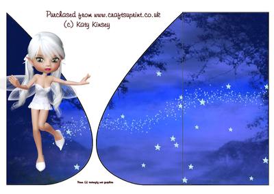 Crystal Fairy Tear Drop Card