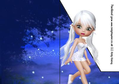 Crystal Fairy A5 Shaped Front Cut and Fold Card