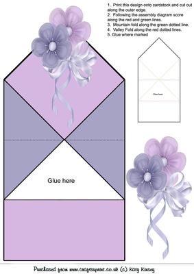 Soft Blue and Lilac Floral Bouquet Pop Up Spring Card