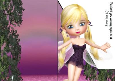 Selena Fairy Shaped Front A5 Cut and Fold Card