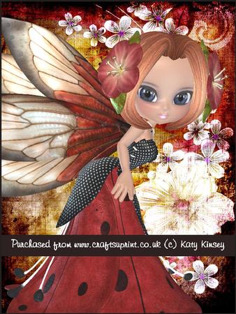 Blossom Fairy in Red A4 Pyramage Card Kit