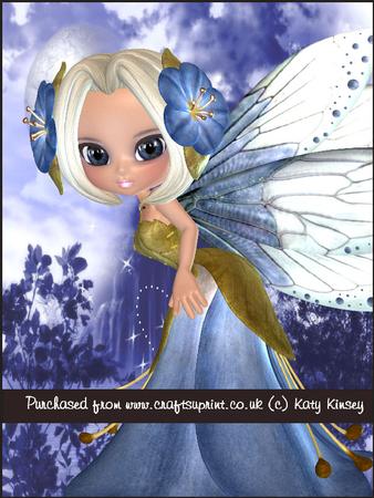Blossom Fairy in Blue A4 Pyramage Card Kit