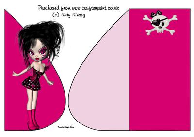 Rock and Roll Fairy Tear Drop Card