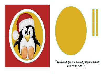 Percy Penguin Christmas Flip Card Sheet