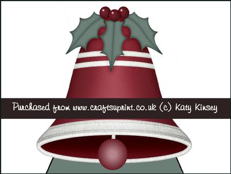 Christmas Bell with Holly 3D Stand Up Pyramid Card Kit