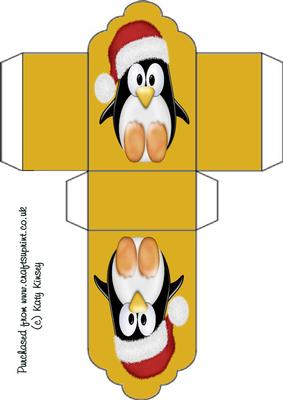 Percy Penguin Christmas Tag Gift Box