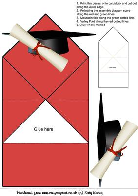 Graduation Cap and Scroll Pop Up Spring Card