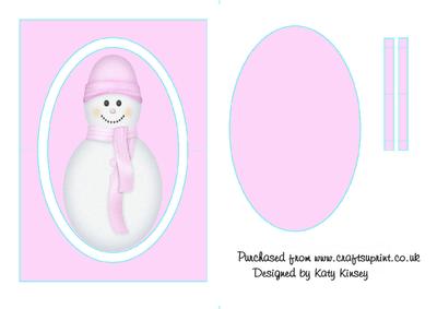 Pastel Pink Snowman Christmas Flip Card Sheet