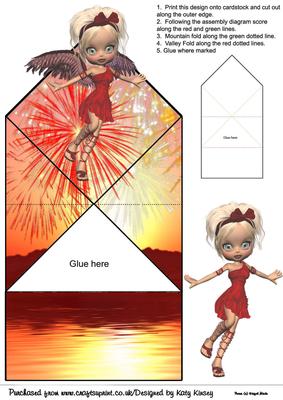 Ruby Angel Pop Up Spring Card