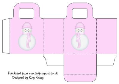 Pastel Pink Snowman Gift Bag