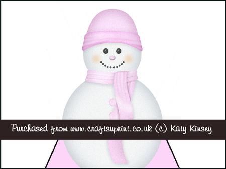 Pastel Pink Snowman 3D Stand Up Pyramid Card Kit