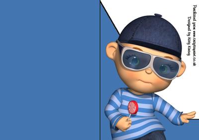 Cool Little Dude A4 Shaped Front Print and Fold Card