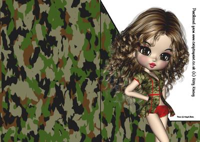 Forces Sweetheart A5 Shaped Front Print and Fold Card