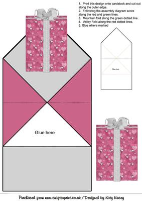 Pink Birthday Present Pop Up Spring Card