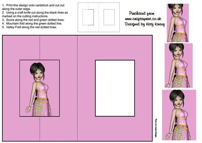 Elf Princess in Pink Foldback Card with Simple Pyramage