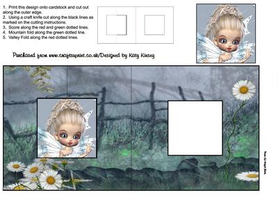 Leah Fairy Square Foldback Card