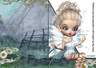 Leah Fairy A5 Shaped Front Print and Fold Card